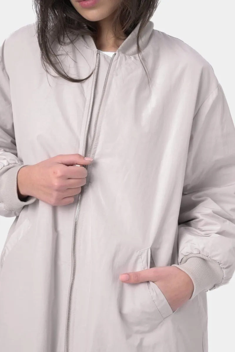 2 Pocket Long Bomber Jacket