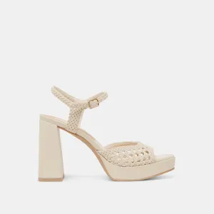 PEYTEN HEELS CREME WOVEN STELLA
