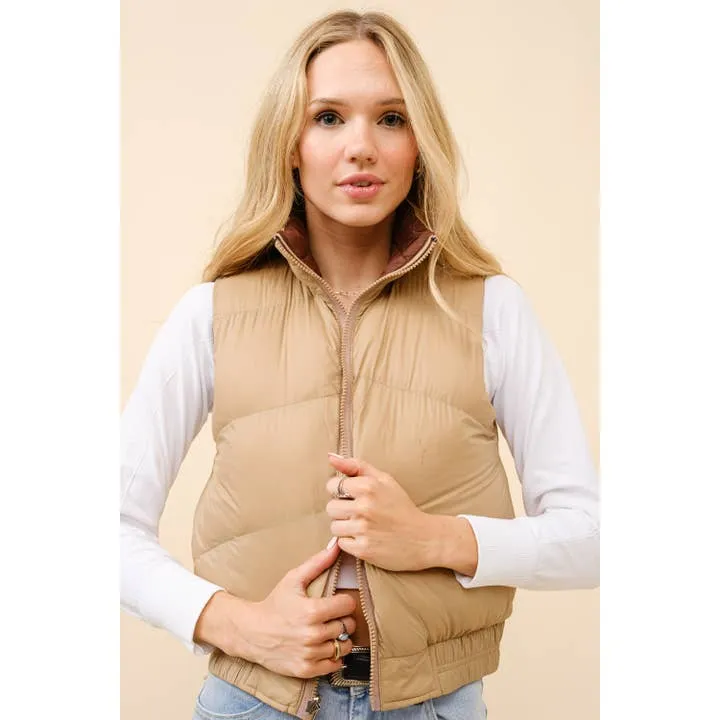 Reversible Cropped Puffer Vest